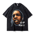 Big Face t Shirts Vintage Washed Hip Hop Rapper T-Shirt