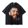 Big Face t Shirts Vintage Washed Hip Hop Rapper T-Shirt