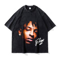 Big Face t Shirts Vintage Washed Hip Hop Rapper T-Shirt
