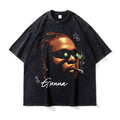 Big Face t Shirts Vintage Washed Hip Hop Rapper T-Shirt