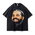 Big Face t Shirts Vintage Washed Hip Hop Rapper T-Shirt