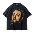 Big Face t Shirts Vintage Washed Hip Hop Rapper T-Shirt