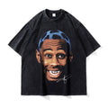 Big Face t Shirts Vintage Washed Hip Hop Rapper T-Shirt