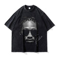 Big Face t Shirts Vintage Washed Hip Hop Rapper T-Shirt