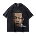 Big Face t Shirts Vintage Washed Hip Hop Rapper T-Shirt