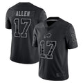 Kiarac B.Bills #17 Josh Allen Player Black RFLCTV Limited Stitched Jerseys