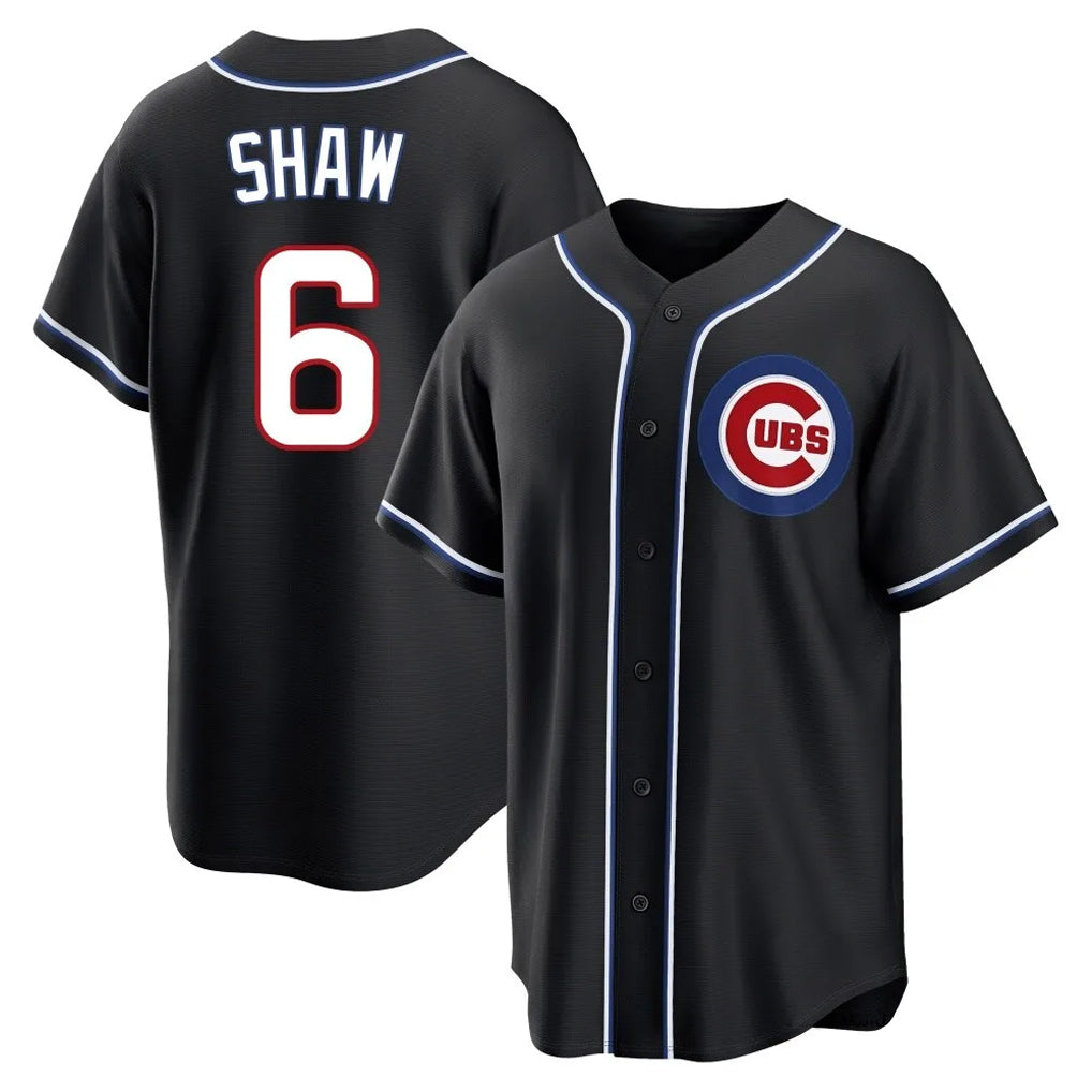 kiarac C.Cubs #6 Matt Shaw Player Black Fashion Out Game Stitched Jerseys