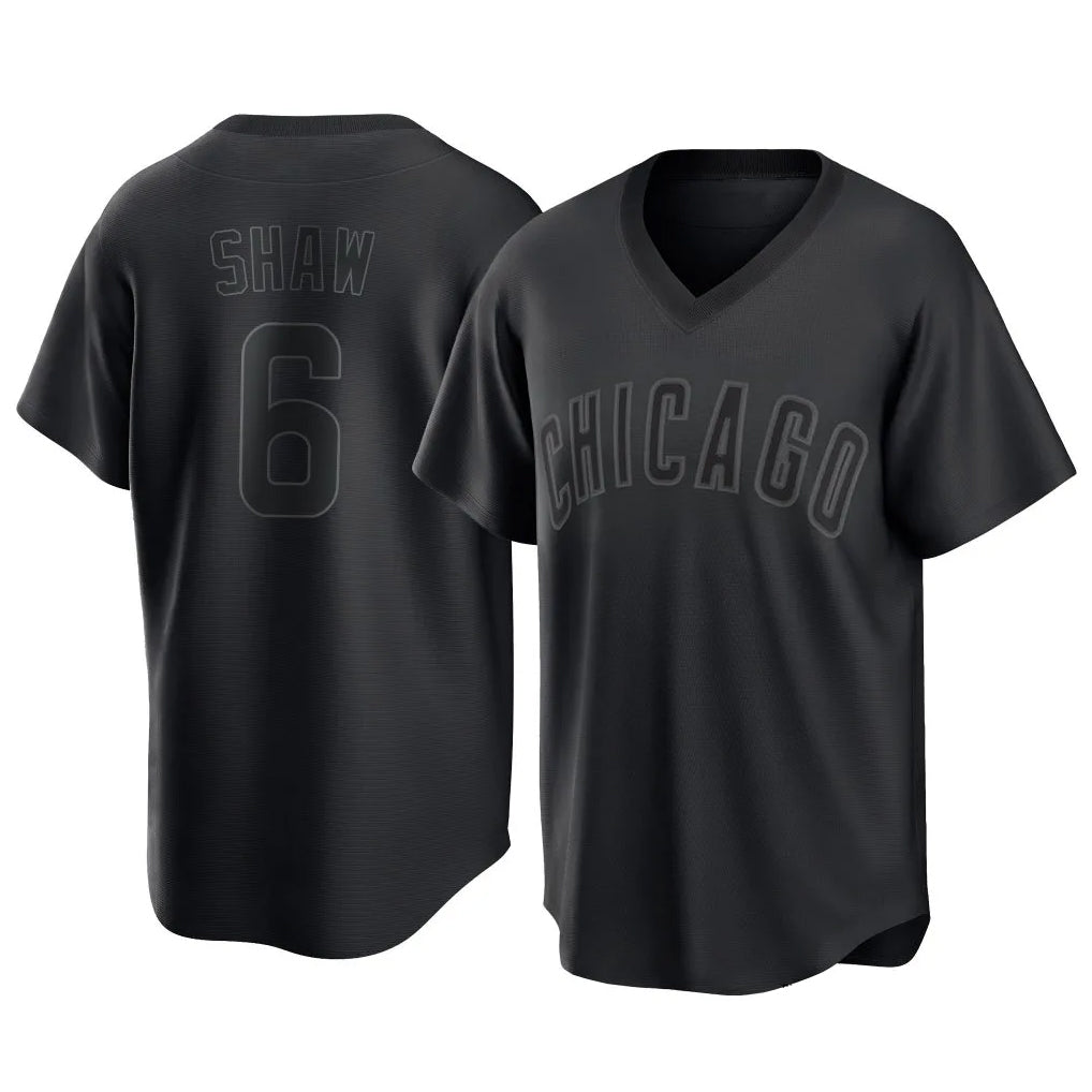 kiarac C.Cubs #6 Matt Shaw Player Black T-shirt Home Game Stitched Jerseys