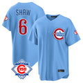 kiarac C.Cubs #6 Matt Shaw Player Light Blue 150th Anniversary Home Game Stitched Jerseys