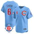 kiarac C.Cubs #6 Matt Shaw Player Light Blue 150th Anniversary Limited Home Stitched Jerseys