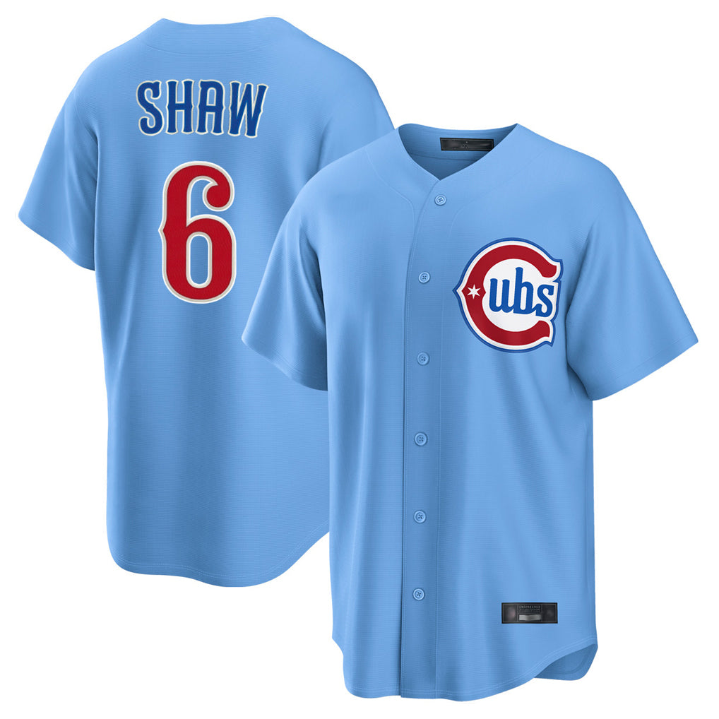 kiarac C.Cubs #6 Matt Shaw Player Light Blue Home Game Stitched Jerseys