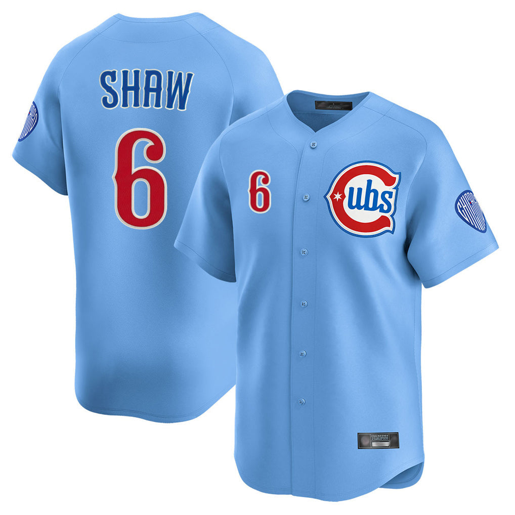kiarac C.Cubs #6 Matt Shaw Player Light Blue Limited Home Stitched Jerseys