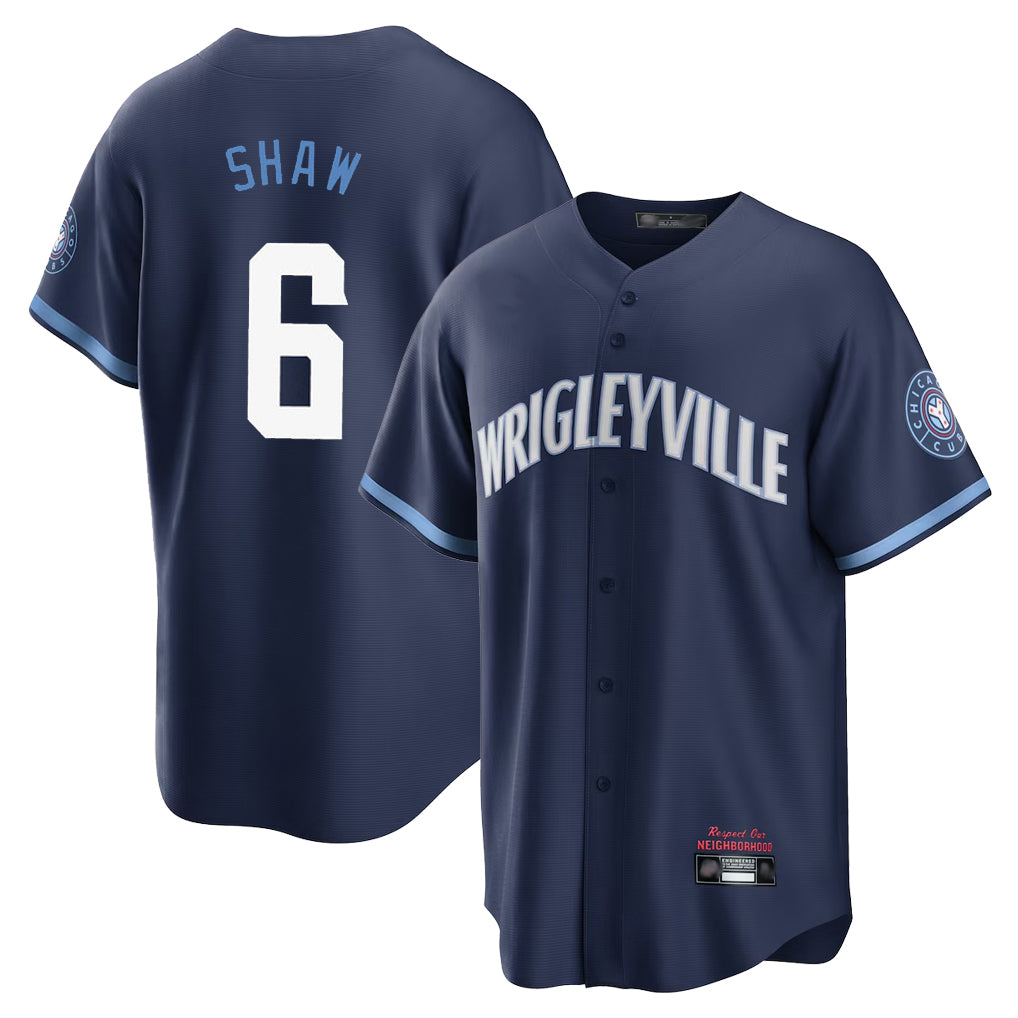 kiarac C.Cubs #6 Matt Shaw Player Navy City Connect Home Game Stitched Jerseys