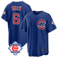 kiarac C.Cubs #6 Matt Shaw Player Royal 150th Anniversary Home Game Stitched Jerseys