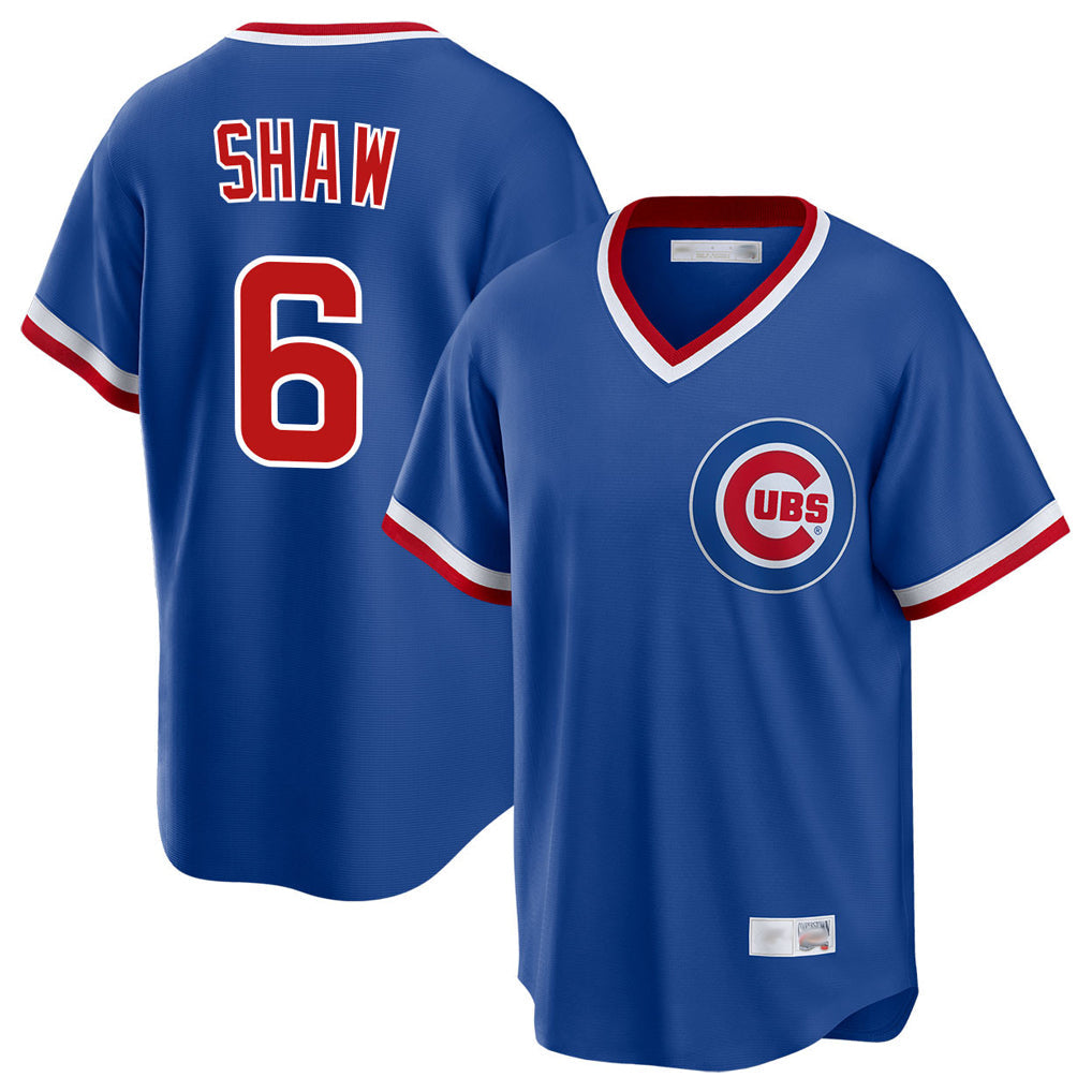 kiarac C.Cubs #6 Matt Shaw Player Royal T-shirt Cooperstown Collection Limited Stitched Jerseys