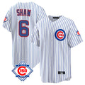 kiarac C.Cubs #6 Matt Shaw Player White 150th Anniversary Home Game Stitched Jerseys