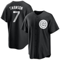 kiarac C.Cubs #7 Dansby Swanson Player Black Game Stitched Jerseys