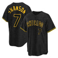 kiarac C.Cubs #7 Dansby Swanson Player Black Snake Skin City Game Stitched Jerseys