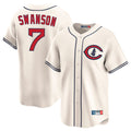 kiarac C.Cubs #7 Dansby Swanson Player Cream Field of Dreams Limited Home Game Stitched Jerseys