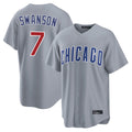 kiarac C.Cubs #7 Dansby Swanson Player Gray Home Game Stitched Jerseys