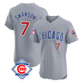 kiarac C.Cubs #7 Dansby Swanson Player Gray Road 150th Anniversary Limited Elite Home Stitched Jerseys