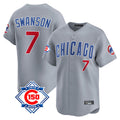 kiarac C.Cubs #7 Dansby Swanson Player Gray Road 150th Anniversary Limited Home Stitched Jerseys