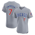 kiarac C.Cubs #7 Dansby Swanson Player Gray Road Limited Elite Home Stitched Jerseys