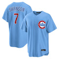 kiarac C.Cubs #7 Dansby Swanson Player Light Blue Home Game Stitched Jerseys