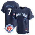kiarac C.Cubs #7 Dansby Swanson Player Navy City Connect 150th Anniversary Limited Home Stitched Jerseys