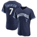 kiarac C.Cubs #7 Dansby Swanson Player Navy City Connect Limited Elite Home Stitched Jerseys
