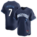 kiarac C.Cubs #7 Dansby Swanson Player Navy City Connect Limited Home Stitched Jerseys