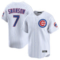 kiarac C.Cubs #7 Dansby Swanson Player White Limited Home Game Stitched Jerseys