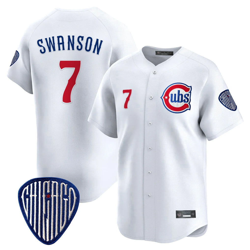kiarac C.Cubs #7 Dansby Swanson Player White Vapor Premier Limited Home Stitched Jerseys