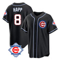 kiarac C.Cubs #8 Ian Happ Player Black Fashion Out 150th Anniversary Game Stitched Jerseys