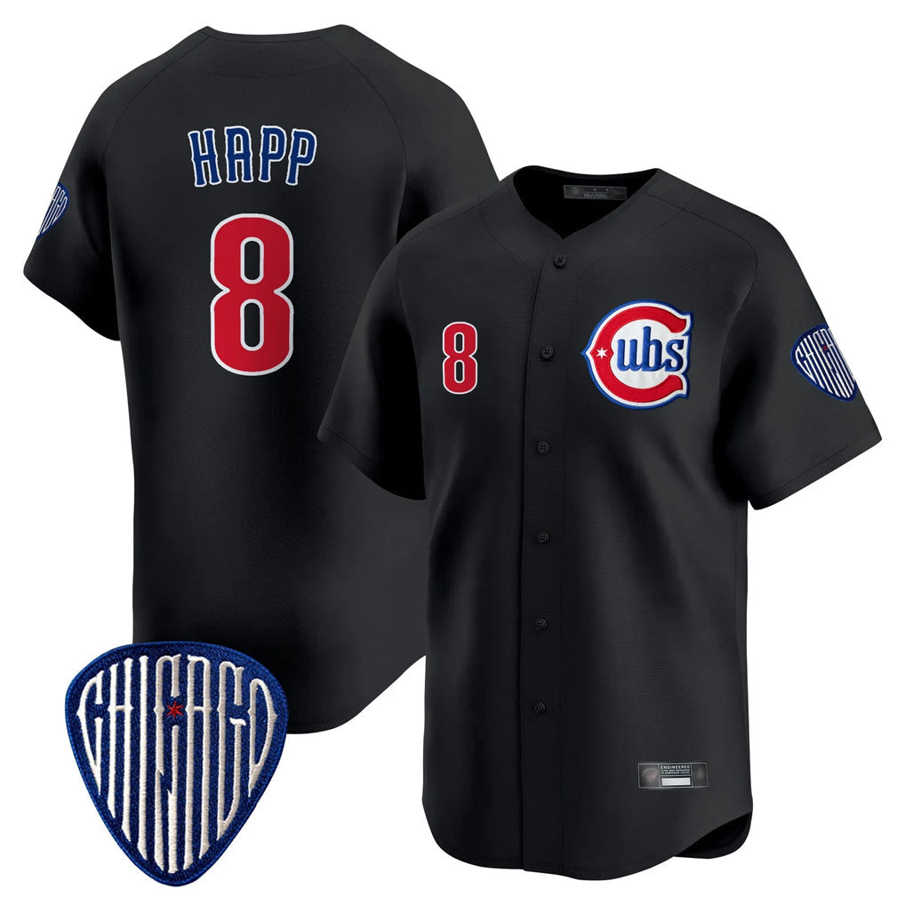 kiarac C.Cubs #8 Ian Happ Player Black Vapor Premier Limited Home Stitched Jerseys