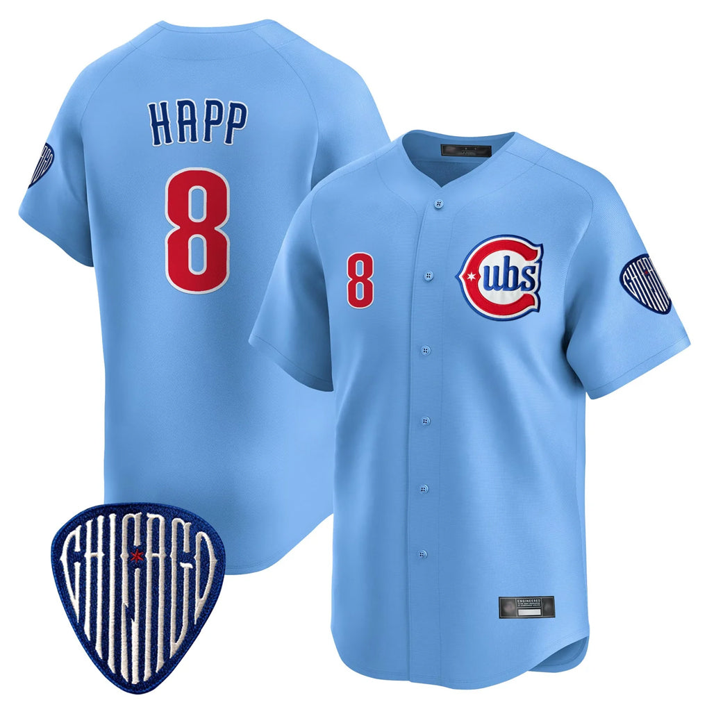 kiarac C.Cubs #8 Ian Happ Player Blue Vapor Premier Limited Home Stitched Jerseys