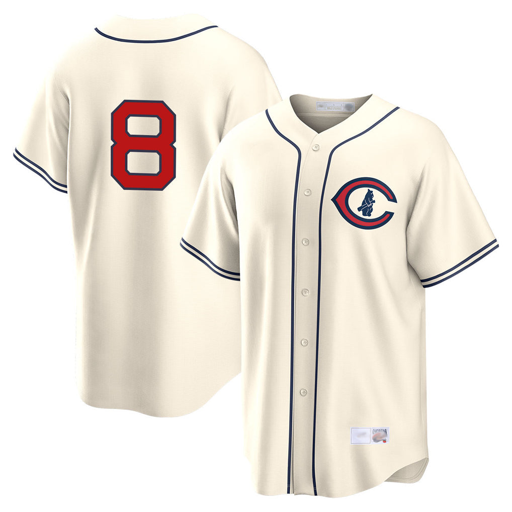 kiarac C.Cubs #8 Ian Happ Player Cream Field of Dreams Home Game Stitched Jerseys
