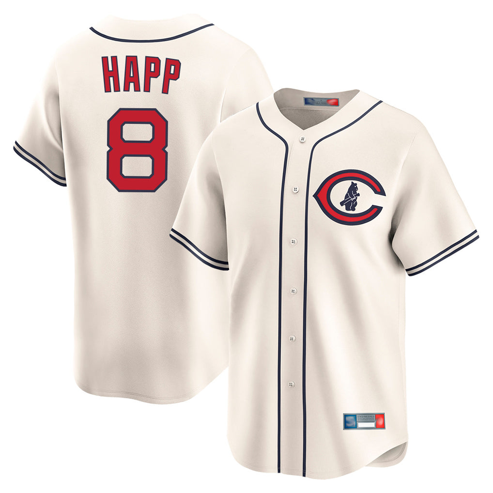 kiarac C.Cubs #8 Ian Happ Player Cream Field of Dreams Limited Home Game Stitched Jerseys