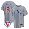 kiarac C.Cubs #8 Ian Happ Player Gray Home Game Stitched Jerseys