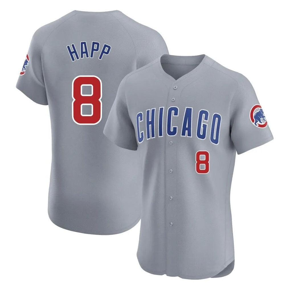 kiarac C.Cubs #8 Ian Happ Player Gray Road Limited Elite Home Stitched Jerseys