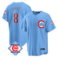 kiarac C.Cubs #8 Ian Happ Player Light Blue 150th Anniversary Home Game Stitched Jerseys