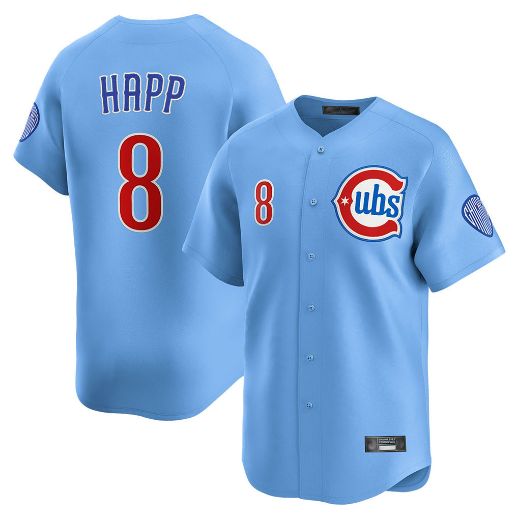 kiarac C.Cubs #8 Ian Happ Player Light Blue Limited Home Stitched Jerseys