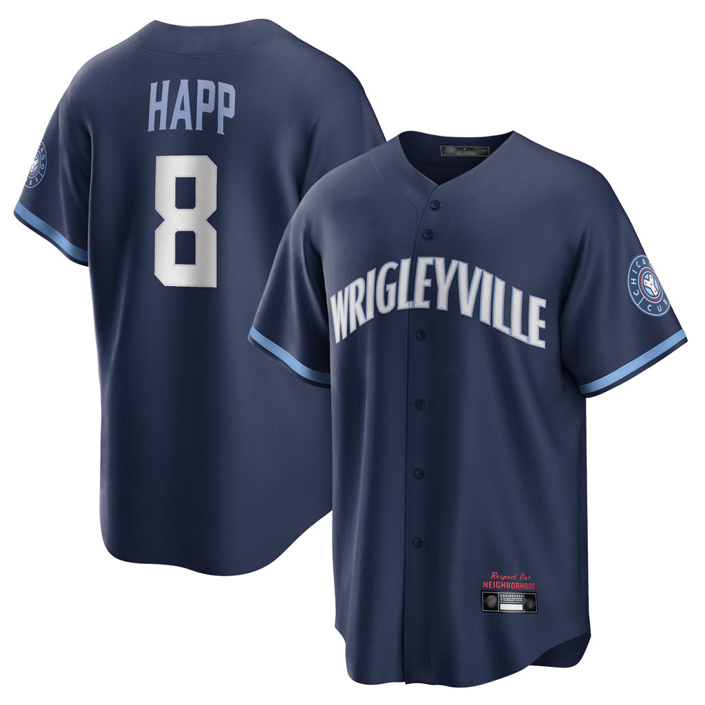kiarac C.Cubs #8 Ian Happ Player Navy City Connect Home Game Stitched Jerseys