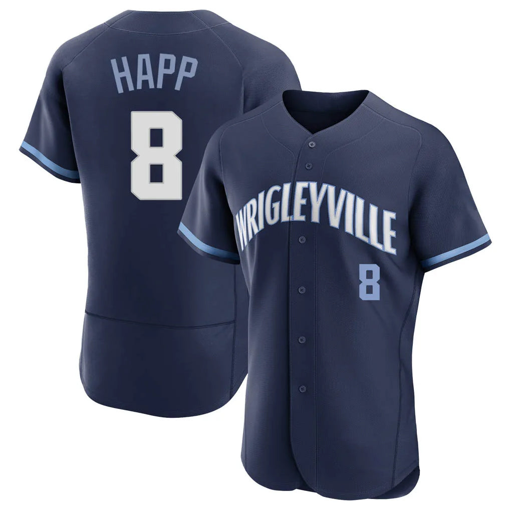 kiarac C.Cubs #8 Ian Happ Player Navy City Connect Limited Elite Home Stitched Jerseys