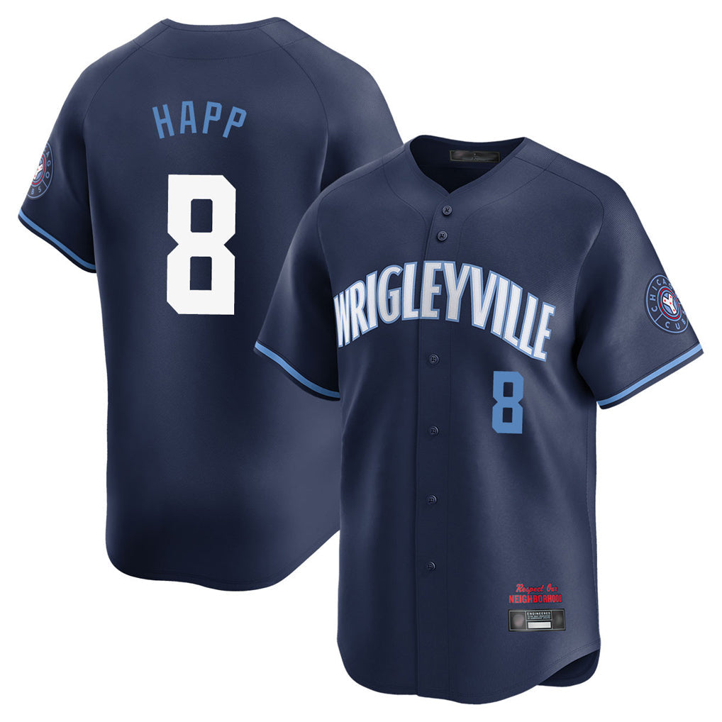 kiarac C.Cubs #8 Ian Happ Player Navy City Connect Limited Home Stitched Jerseys