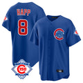 kiarac C.Cubs #8 Ian Happ Player Royal 150th Anniversary Home Game Stitched Jerseys