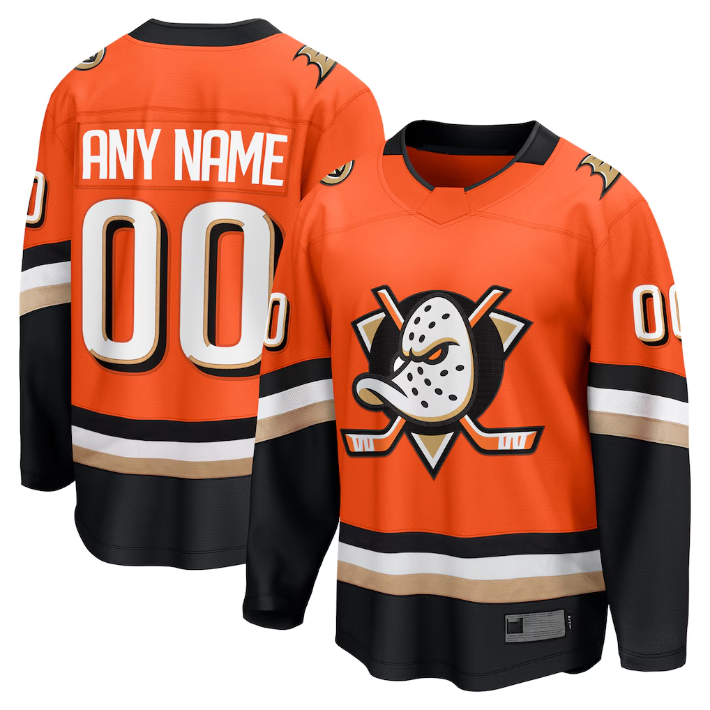 Kiarac Custom A.Ducks Orange Home Breakaway Jerseys
