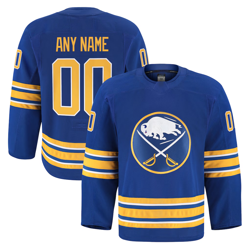 Kiarac Custom B.Sabres Royal Home Authentic Pro Stitched Jerseys