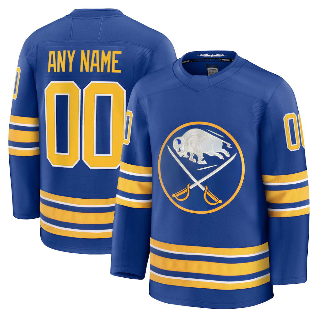 Kiarac Custom B.Sabres Royal Home Premium Stitched Jerseys