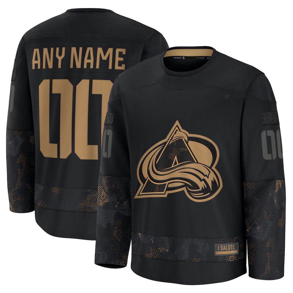 Kiarac Custom C.Avalanche Black 2024 Military Appreciation Practice Jerseys